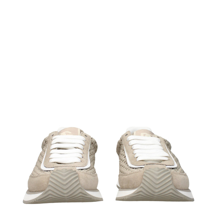 Dolce &amp; Gabbana Beige Fabric Low Top Sneakers