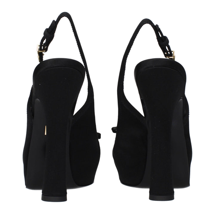 Dolce &amp; Gabbana Black Satin High Heel Pumps