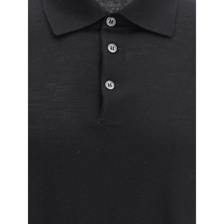 Brunello Cucinelli Black Cashmere Polo Shirt