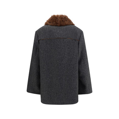 Prada Gray Fleece Wool Coat