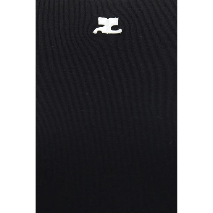 Courrèges Black Cotton T-Shirt