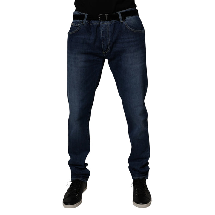 Dolce &amp; Gabbana Blue Washed Cotton Stretch SkinnyDenim Jeans