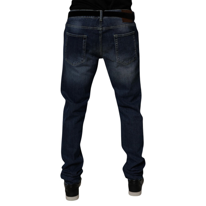 Dolce &amp; Gabbana Blue Washed Cotton Stretch SkinnyDenim Jeans