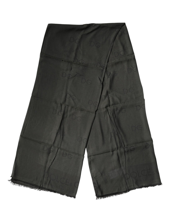 Dolce &amp; Gabbana Black Modal Neck Wrap Men Shawl Men Scarf