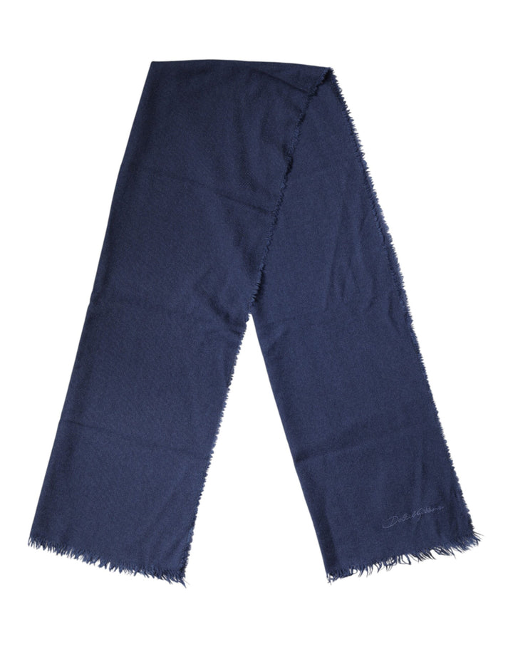 Dolce &amp; Gabbana Scarf Blue Cashmere Neck Wrap Shawl Men