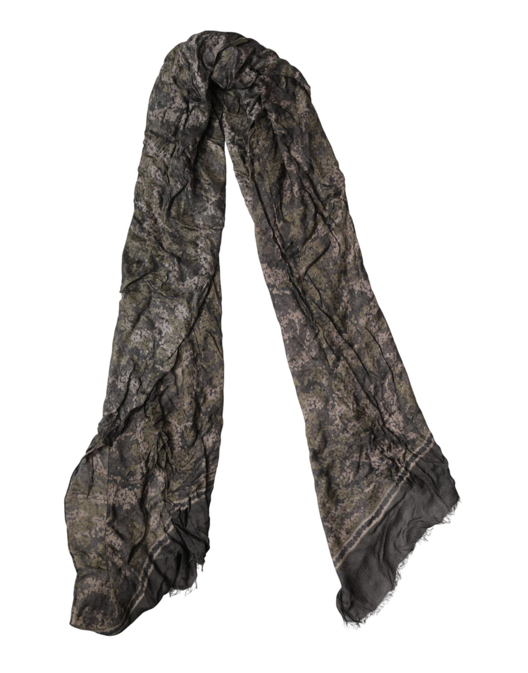 Dolce &amp; Gabbana Brown Camouflage Modal Men Shawl Scarf