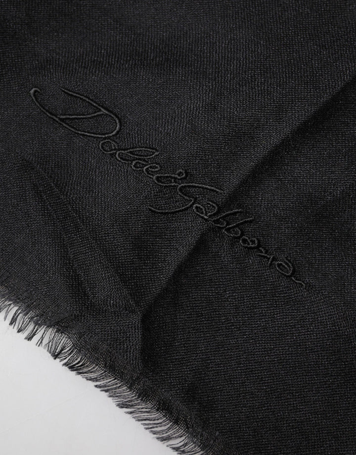 Dolce &amp; Gabbana Black Cashmere Knit Neck Wrap Shawl Scarf
