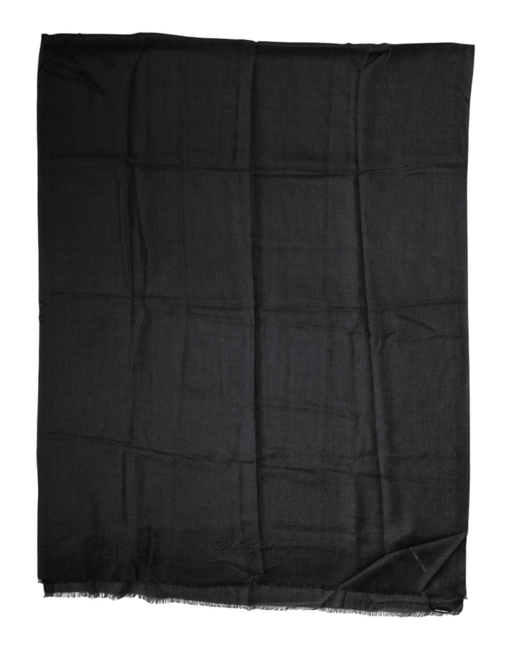 Dolce &amp; Gabbana Black Cashmere Knit Neck Wrap Shawl Scarf