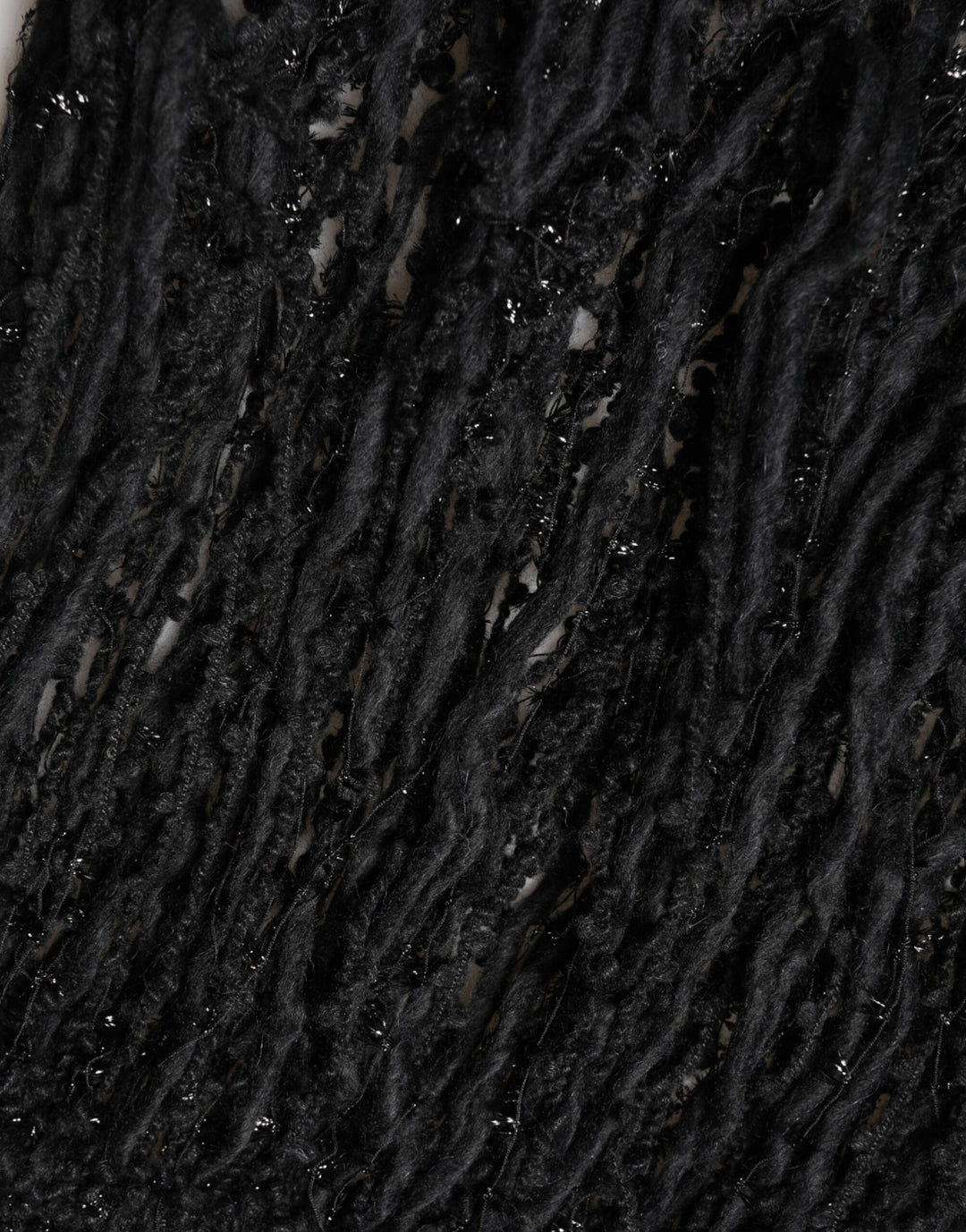 Dolce &amp; Gabbana Black Cashmere Knit Shawl Fringes Scarf