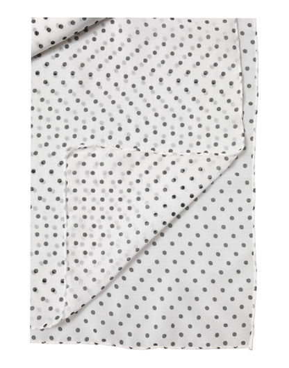 Dolce & Gabbana White Polka Dot Polyester Shawl Scarf