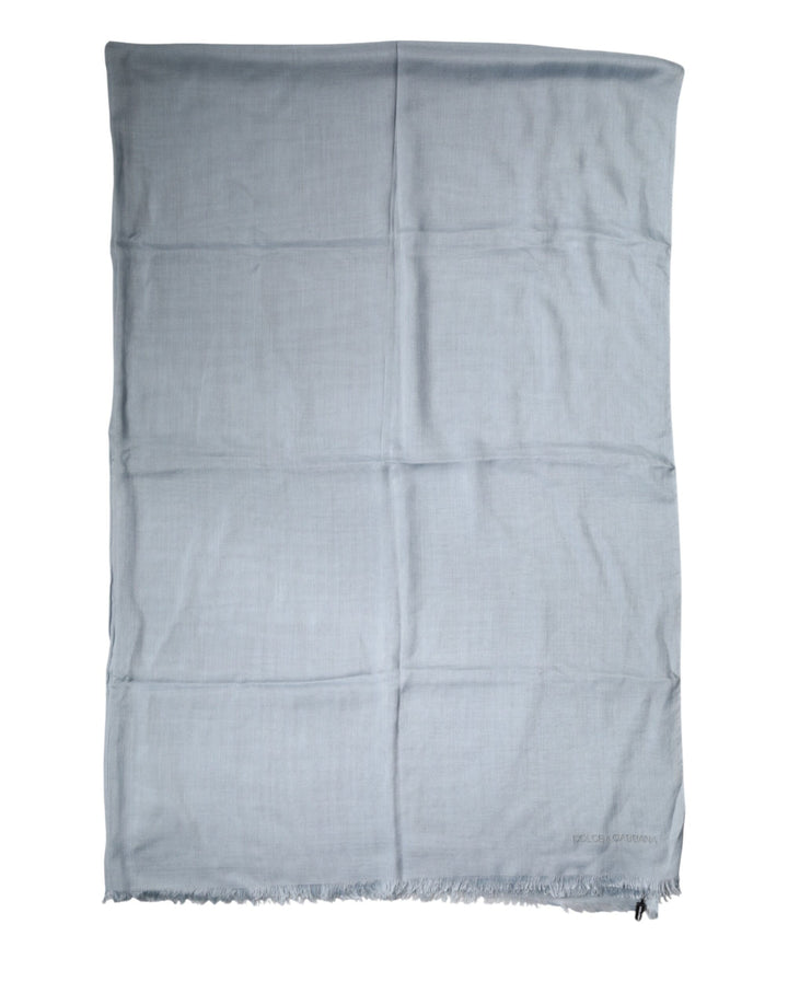 Dolce &amp; Gabbana Light Blue Cashmere Knitted Shawl