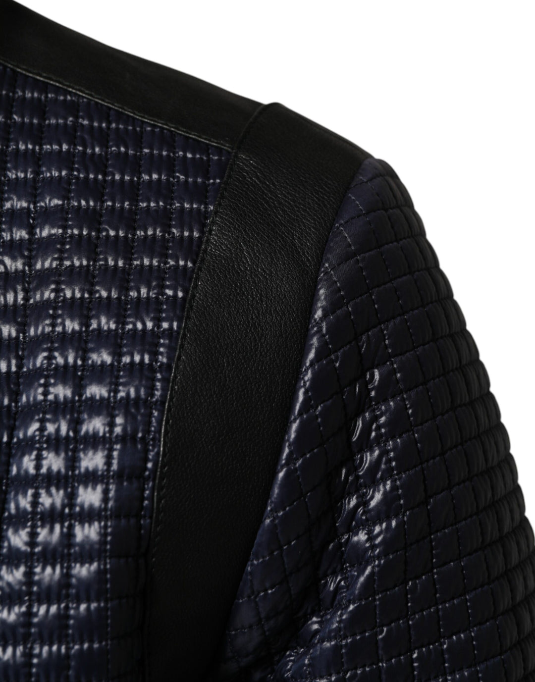 Dolce &amp; Gabbana Blue Nylon Full Zip Bomber Men Jacket
