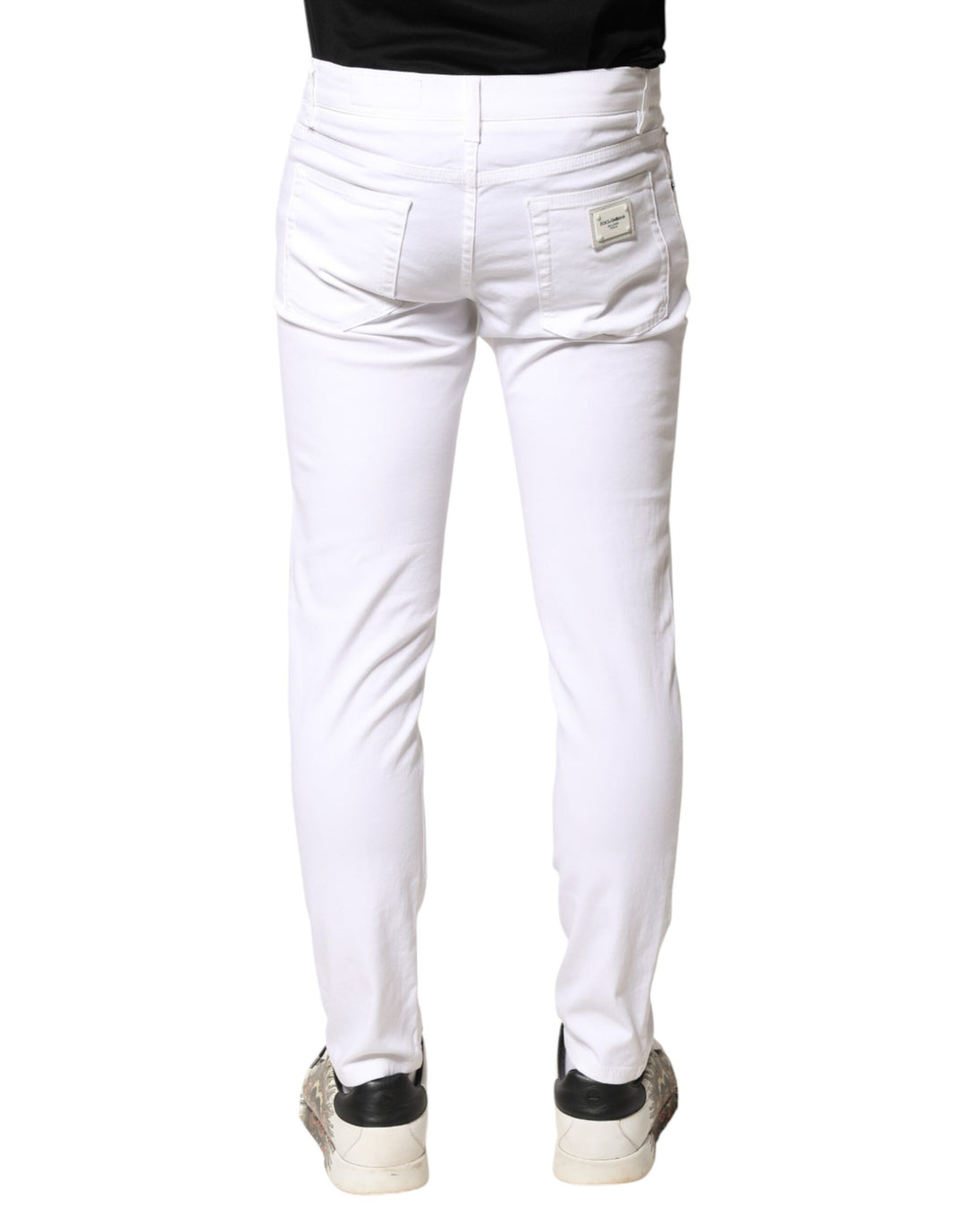 Dolce &amp; Gabbana White Cotton Stretch Skinny Denim Men Jeans