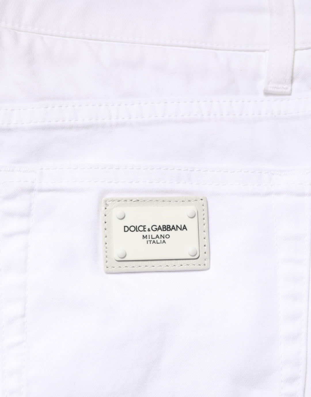 Dolce &amp; Gabbana White Cotton Stretch Skinny Denim Men Jeans