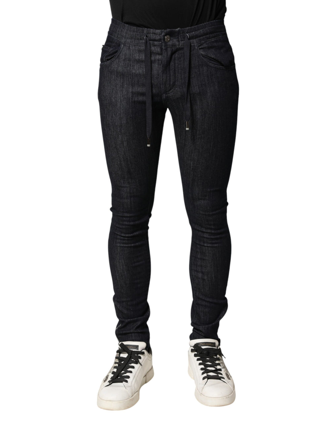 Dolce &amp; Gabbana Black Cotton Stretch Skinny Denim Men Jeans