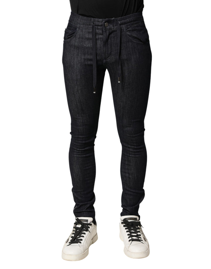 Dolce &amp; Gabbana Black Cotton Stretch Skinny Denim Men Jeans