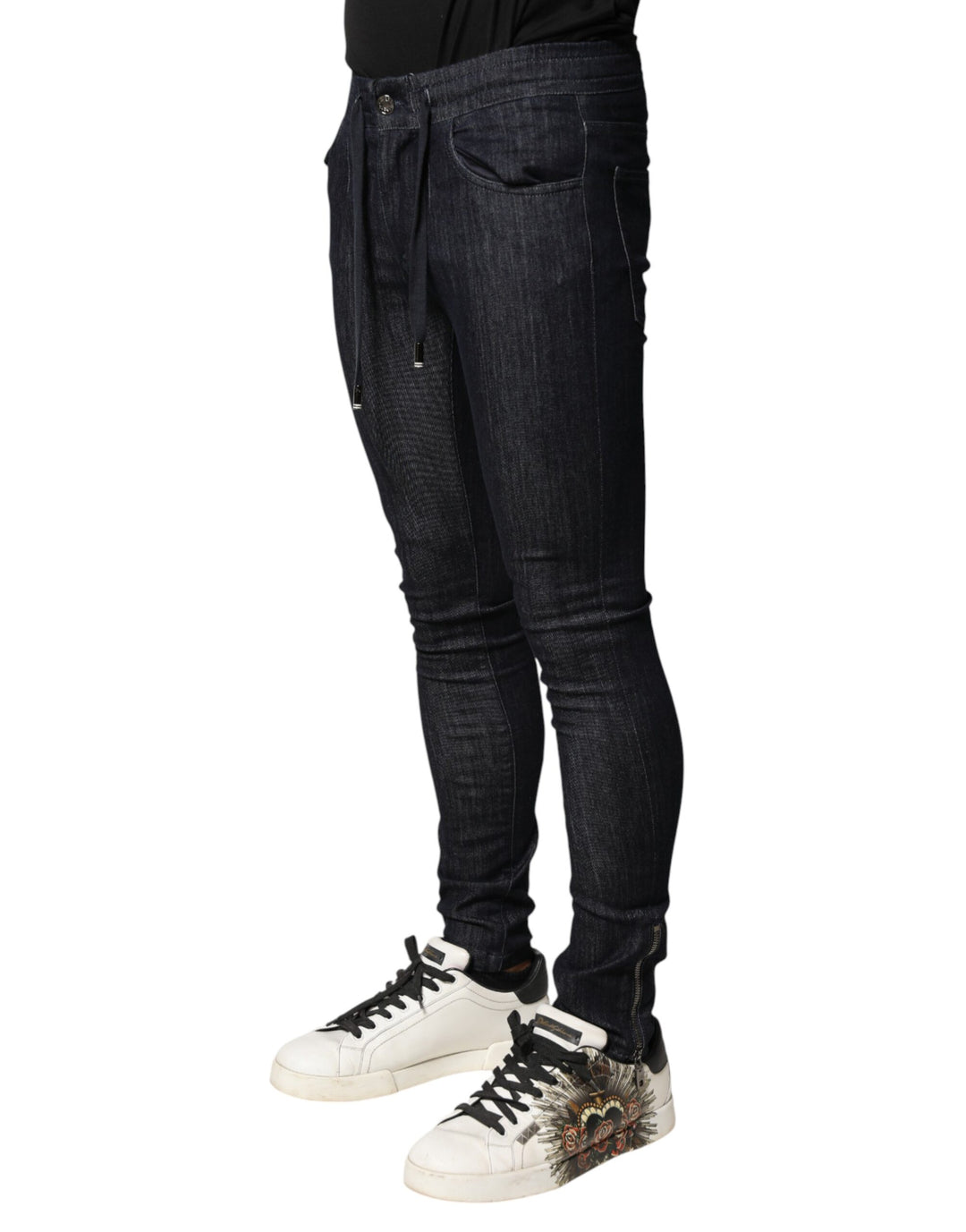 Dolce &amp; Gabbana Black Cotton Stretch Skinny Denim Men Jeans