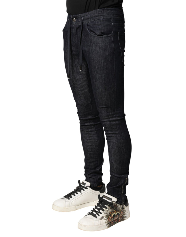 Dolce &amp; Gabbana Black Cotton Stretch Skinny Denim Men Jeans