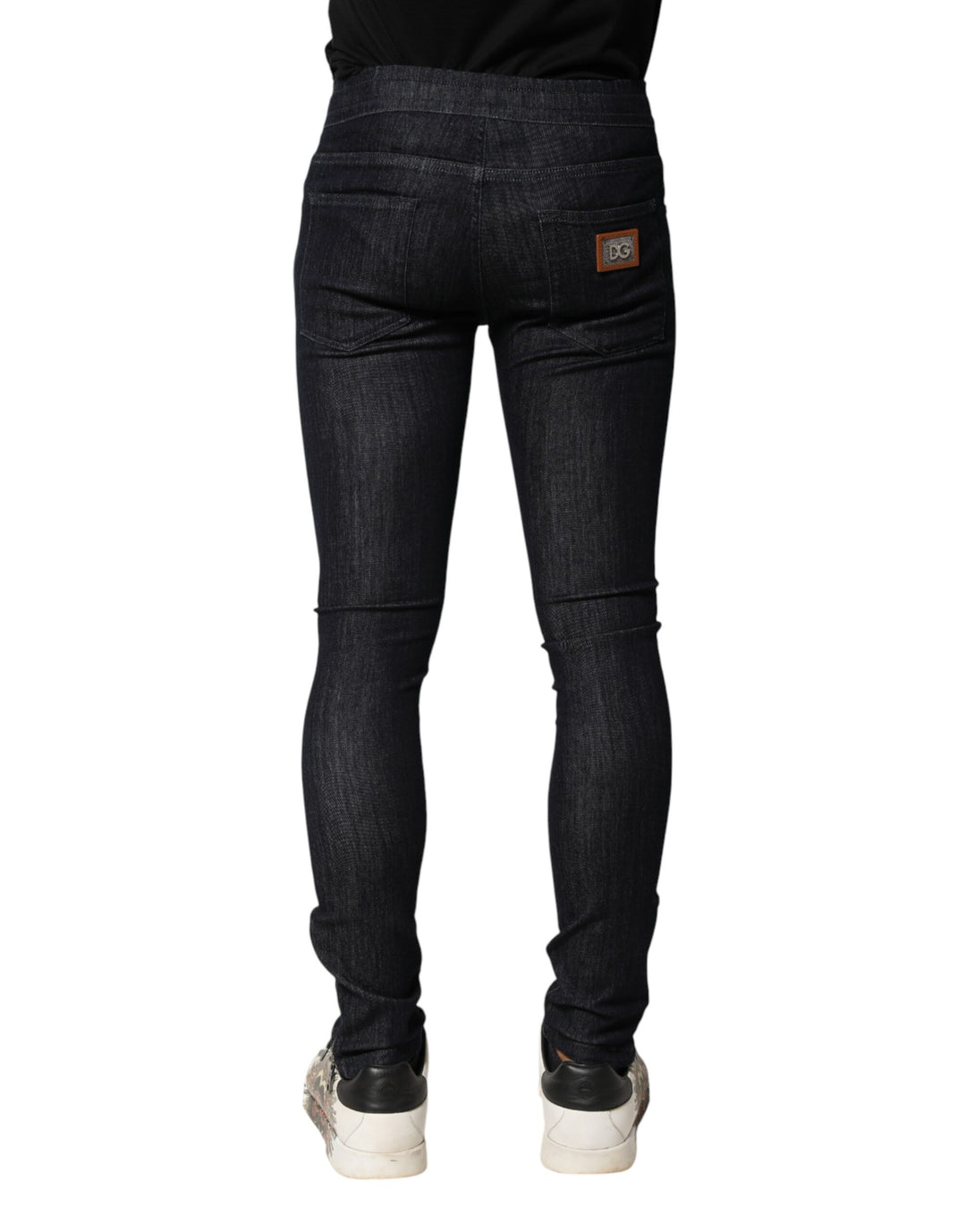 Dolce &amp; Gabbana Black Cotton Stretch Skinny Denim Men Jeans