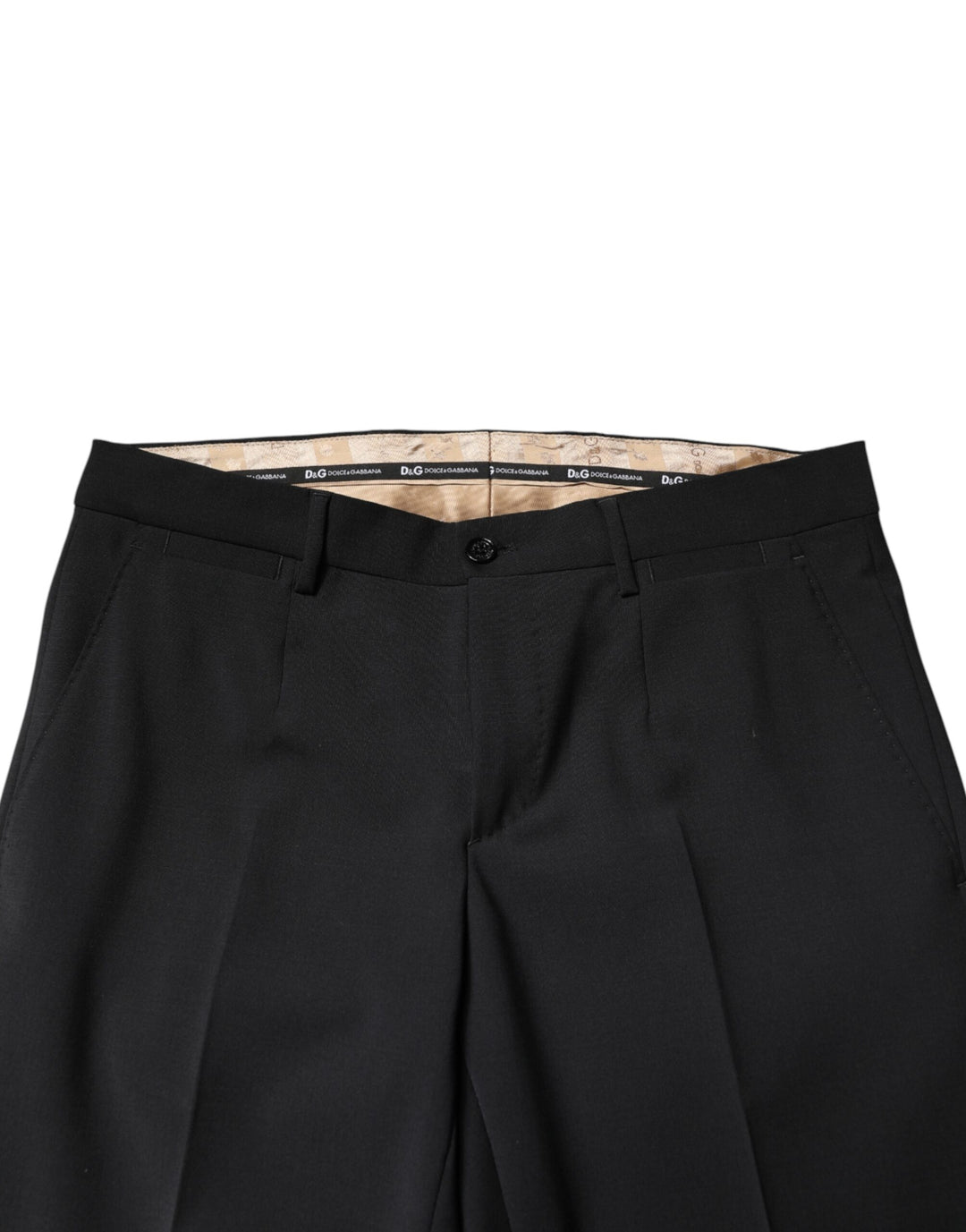 Dolce &amp; Gabbana Black Wool Formal Dress Men Trouser Pants