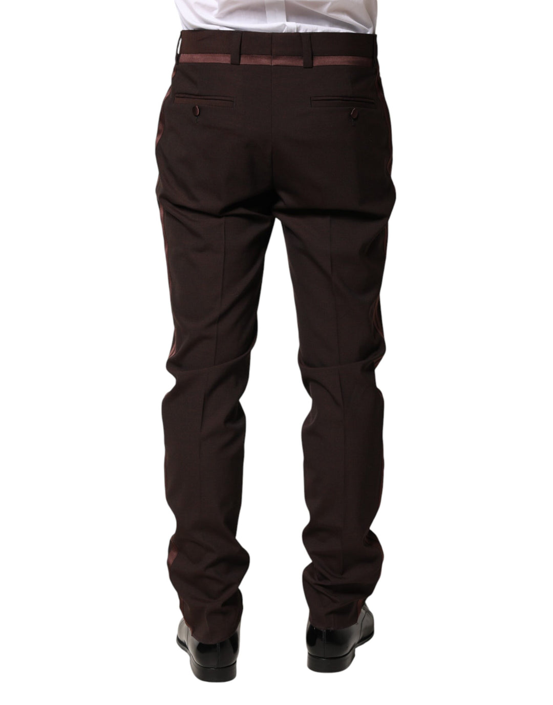 Dolce &amp; Gabbana Brown Polyester Men Dress Trousers Pants