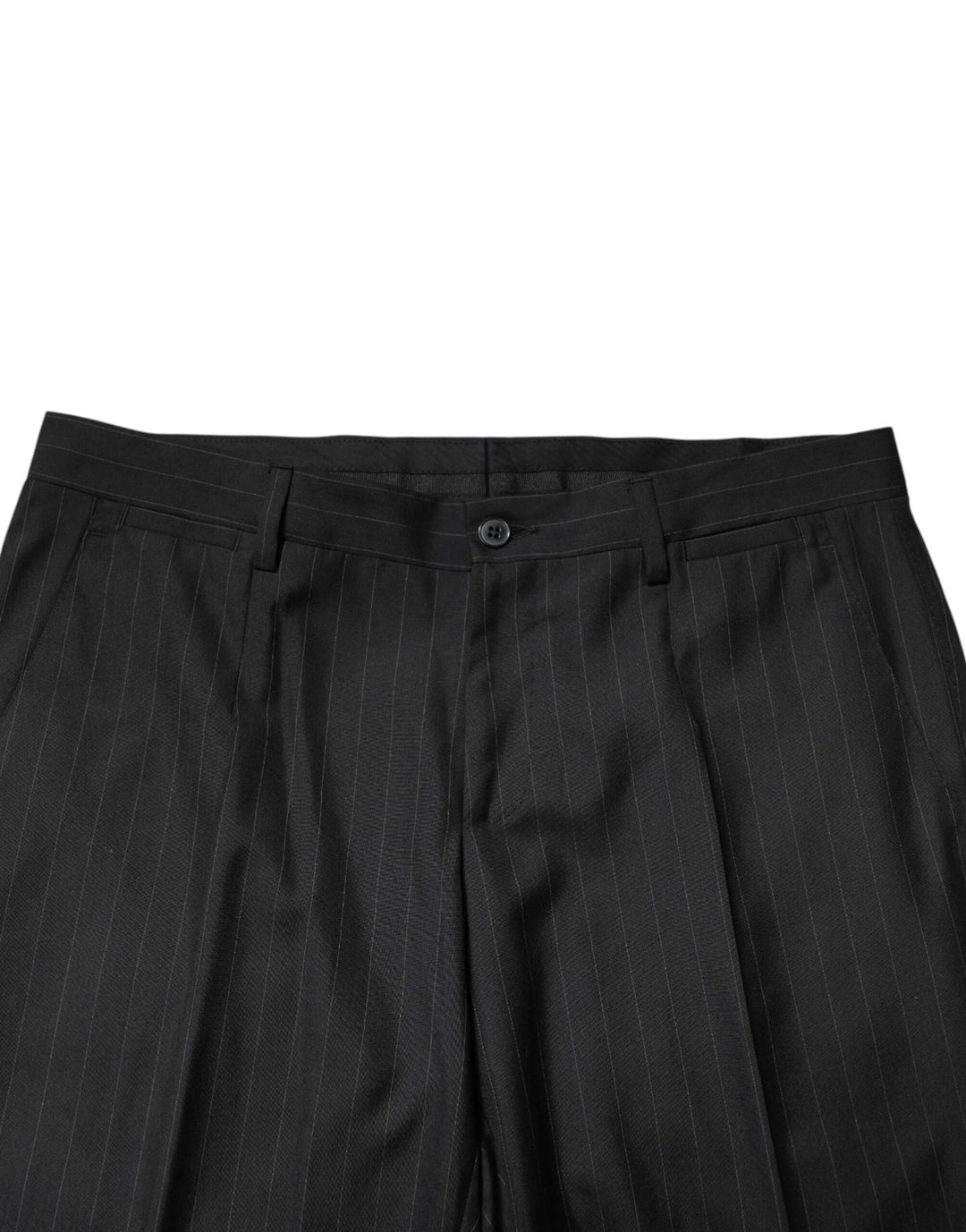 Dolce &amp; Gabbana Black Stripes Wool Men Dress Trousers Pants