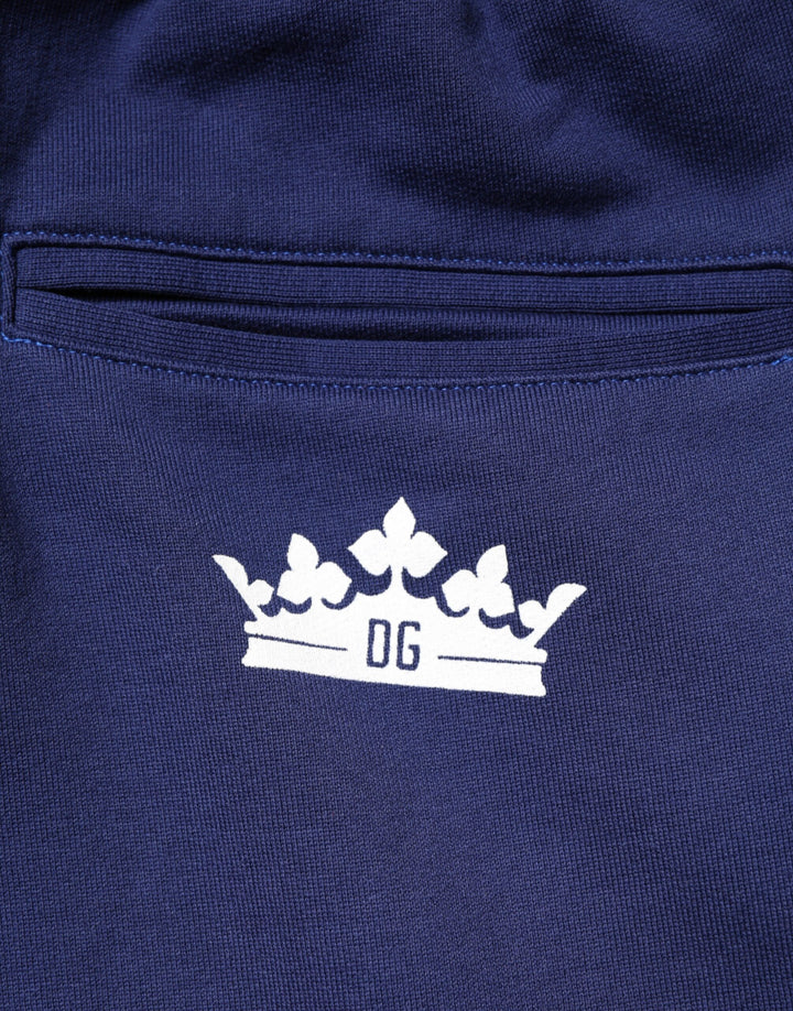 Dolce &amp; Gabbana Blue Cotton Mid Waist Jogger Trousers Pants