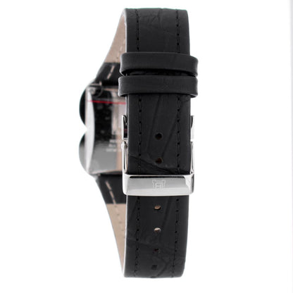 Laura Biagiotti Black Leather Dress Watch