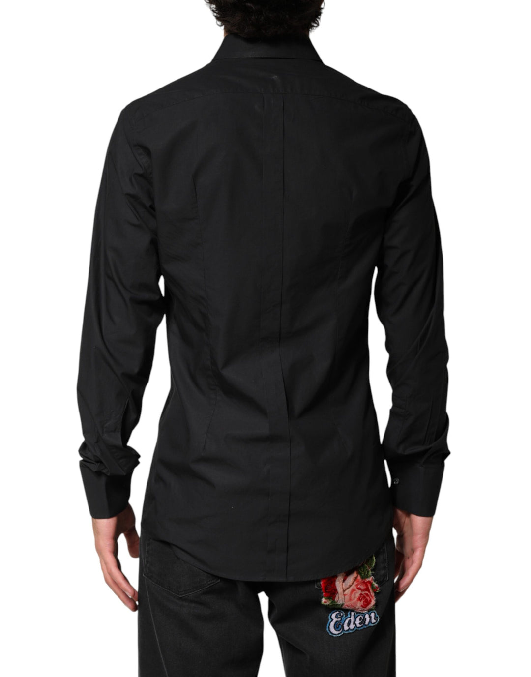 Dolce &amp; Gabbana Black GOLD Cotton Men Dress Formal Shirt