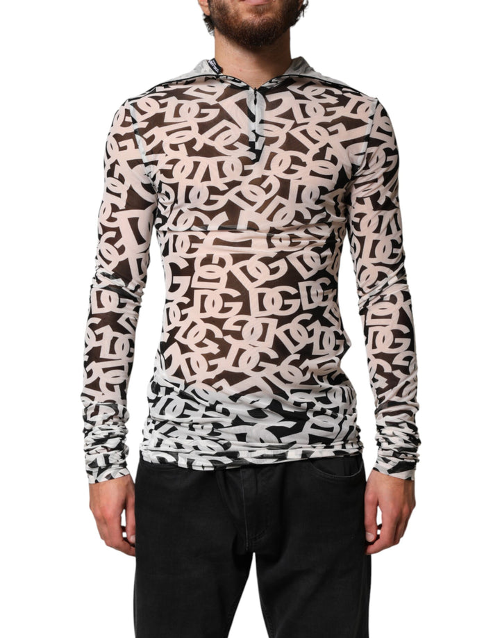 Dolce &amp; Gabbana White DG Logo Long Sleeves Turtleneck Top