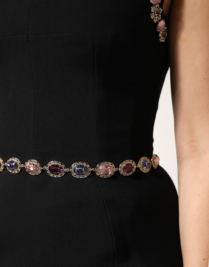Dolce &amp; Gabbana Black Embellished Sheath MermaidGown Dress