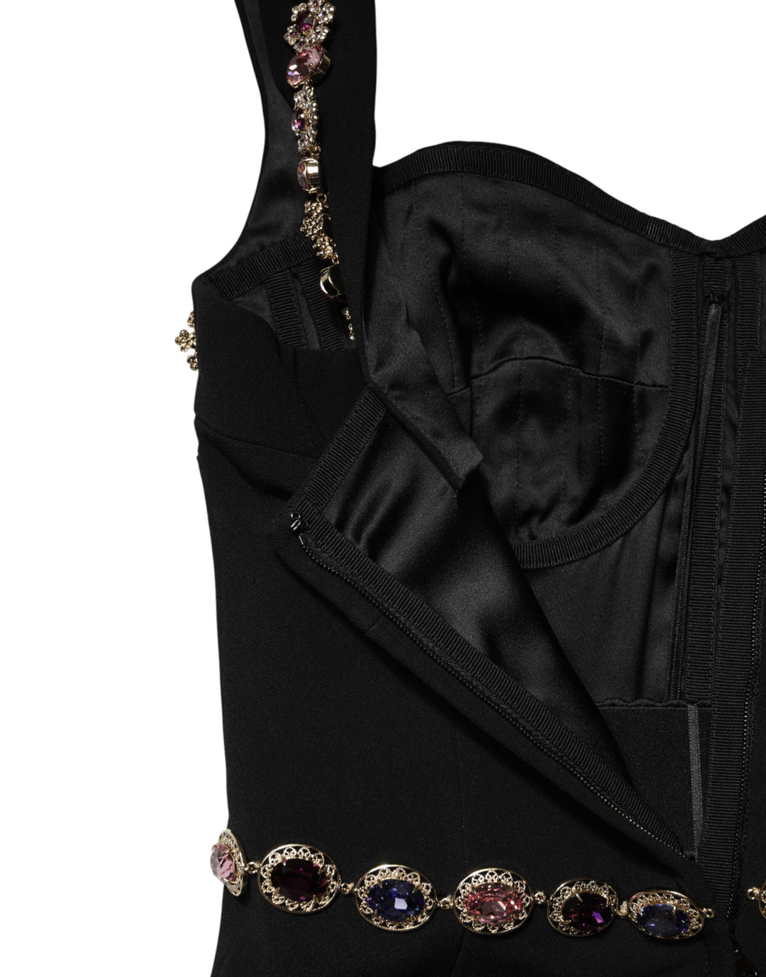 Dolce &amp; Gabbana Black Embellished Sheath MermaidGown Dress