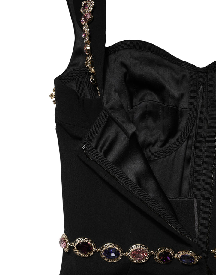 Dolce &amp; Gabbana Black Embellished Sheath MermaidGown Dress