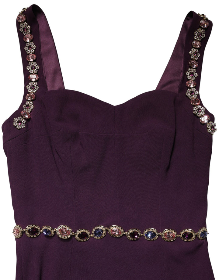 Dolce &amp; Gabbana Violet Embellished Sheath Mermaid Gown Dress