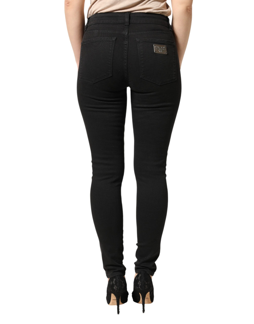 Dolce &amp; Gabbana Black Cotton Stretch Skinny Denim Jeans