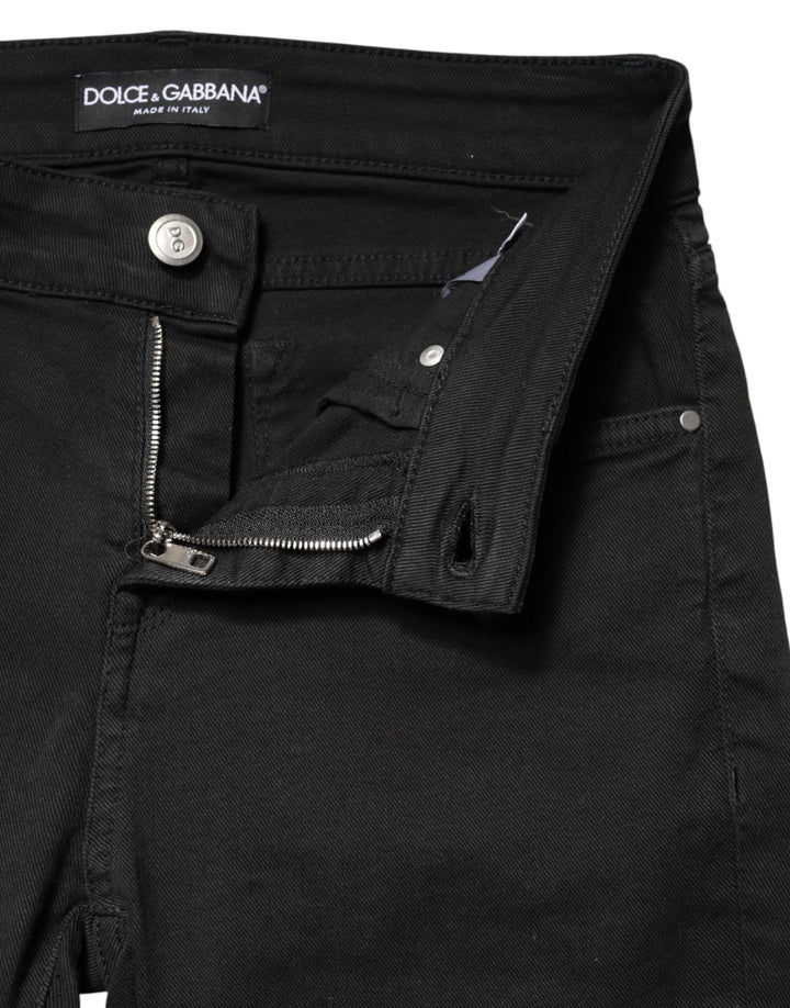 Dolce &amp; Gabbana Black Cotton Stretch Skinny Denim Jeans