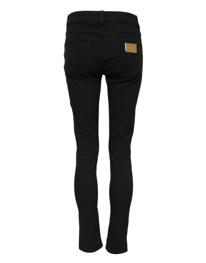 Dolce &amp; Gabbana Black Cotton Casual Skinny Denim Jeans