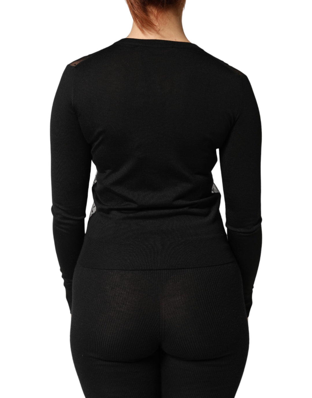 Dolce &amp; Gabbana Black Sheer Button Down Cardigan Sweater
