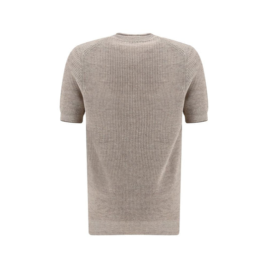 Brunello Cucinelli Beige Linen T-Shirt