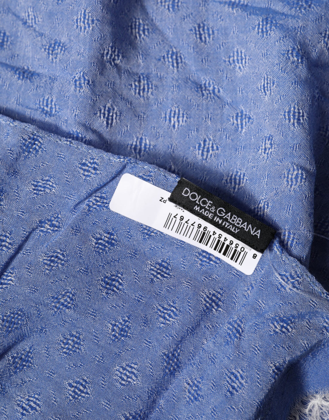 Dolce &amp; Gabbana Blue Lace Stole Cotton Neck Wrap Shawl Scarf
