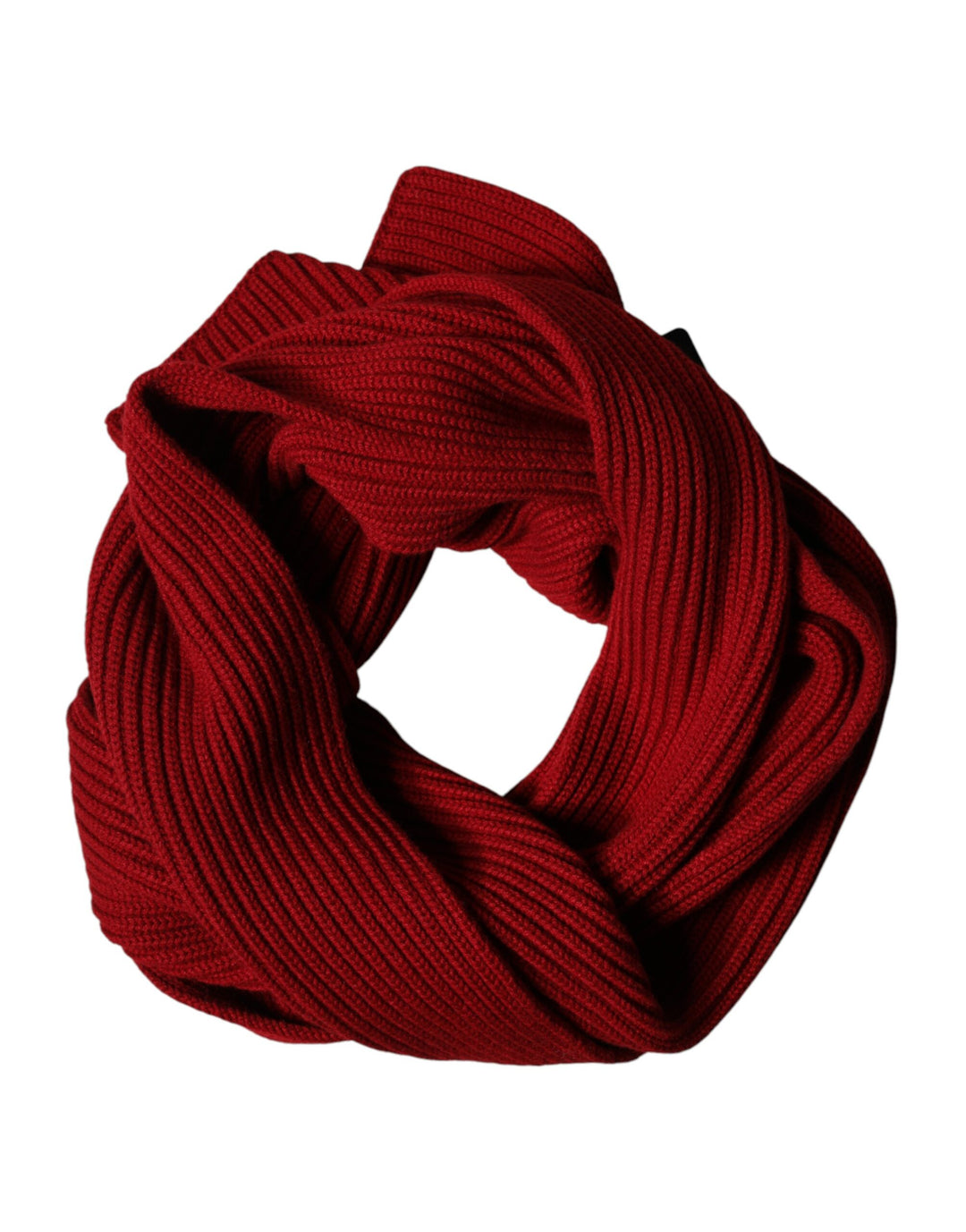 Dolce &amp; Gabbana Red Wool Knitted Neck Wrap Shawl Men Scarf