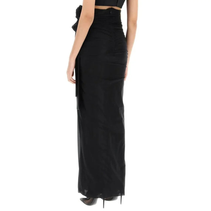 Dolce &amp; Gabbana Black Elastane Long Skirt