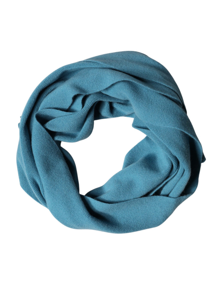 Dolce &amp; Gabbana Blue Cashmere Knit Neck Wrap Shawl Scarf