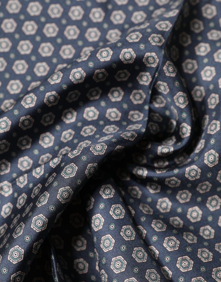 Dolce &amp; Gabbana Blue Patterned Silk Square Handkerchief Scarf
