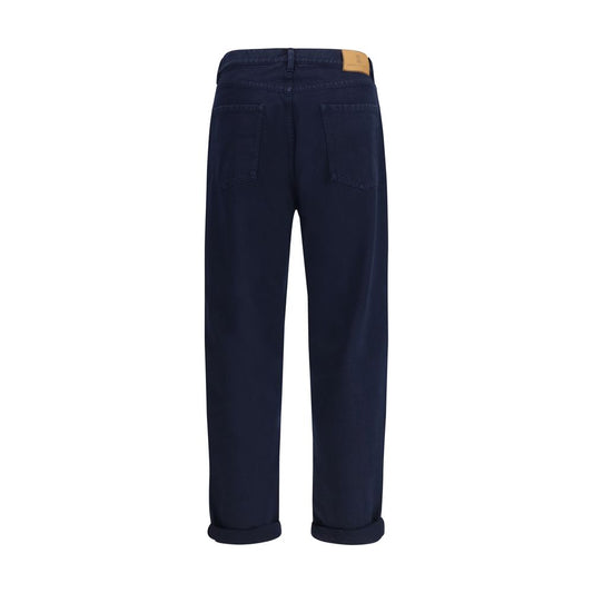 Brunello Cucinelli Blue Cotton Straight-Leg Jeans