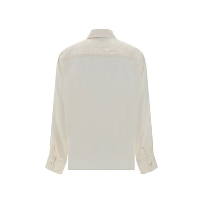 Fendi White Silk Pattern Shirt