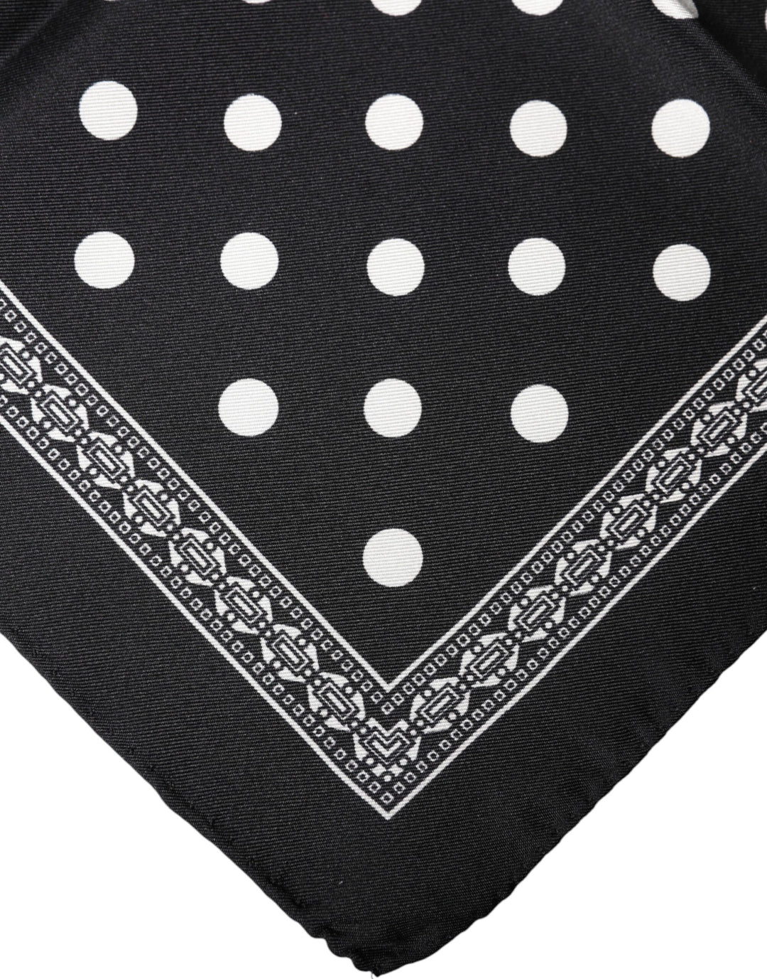 Dolce &amp; Gabbana Black Polka Dot Square Handkerchief Scarf