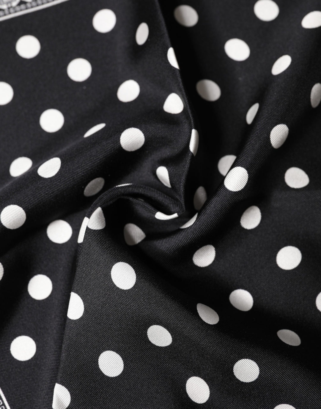 Dolce &amp; Gabbana Black Polka Dot Square Handkerchief Scarf