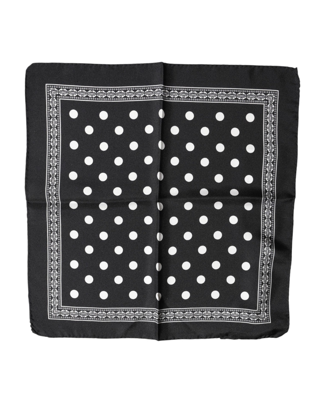 Dolce &amp; Gabbana Black Polka Dot Square Handkerchief Scarf
