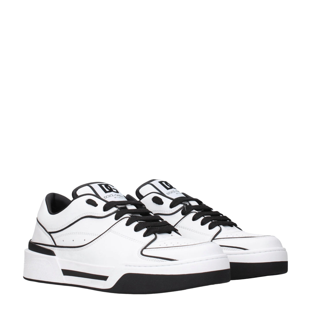 Dolce &amp; Gabbana White Leather Sneakers
